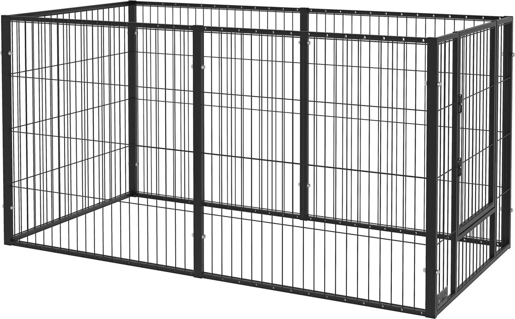 PawHut Parc pentru câini cu 6 panouri Reglabil Gard metalic pentru animale de companie cu cadru din oțel 82,5-150x79x81 cm Negru | Aosom Romania