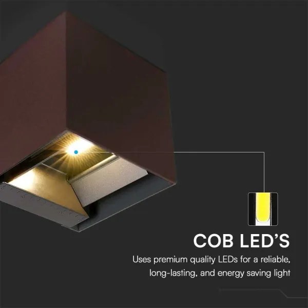 LED lampă solară de perete cu senzor, 9W, 3,7V, 3000/4000/5000K, IP65, maro