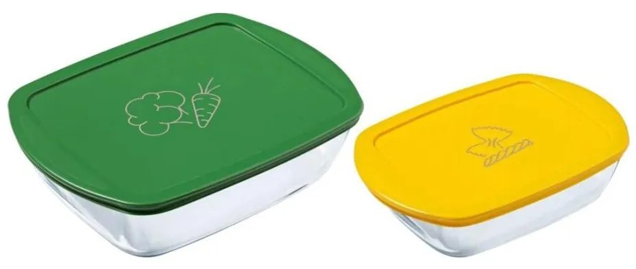 Set de 2 recipiente din sticlă pentru alimente PYREX 1,2/2,5 l