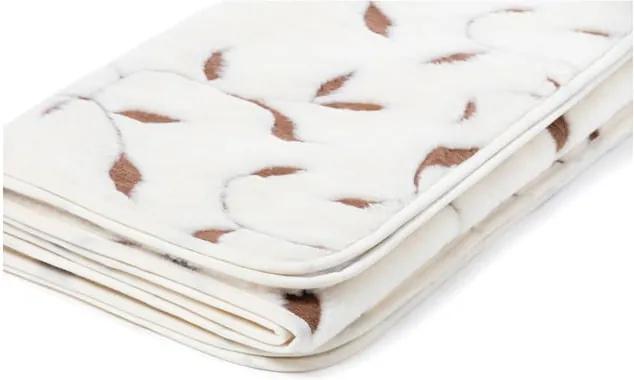Pătură din lână Royal Dream Merino Wool Quilt Leaf, 140 x 200 cm, alb