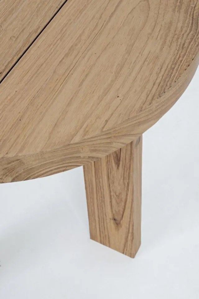 Masuta de cafea din lemn de teak reciclat, natural, Ø 50 cm, Bolivar Bizzotto