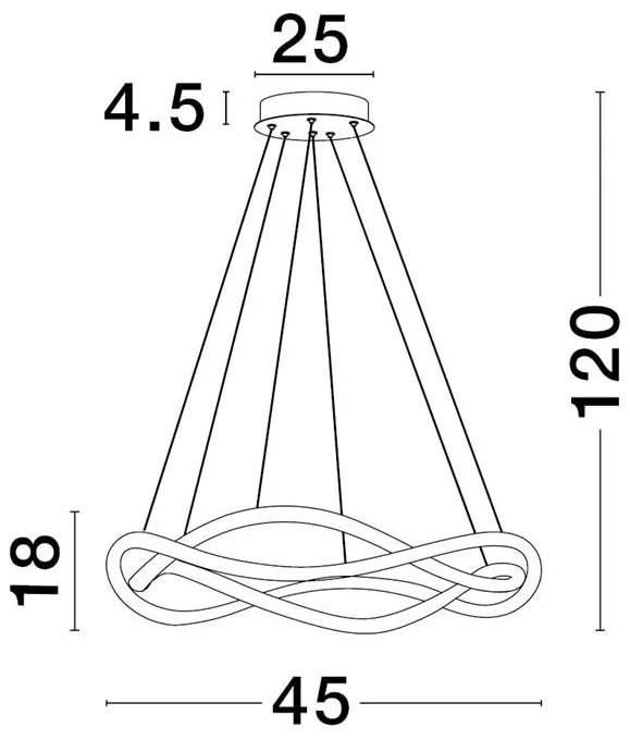Lustra LED suspendata design modern JINAL Black 45cm