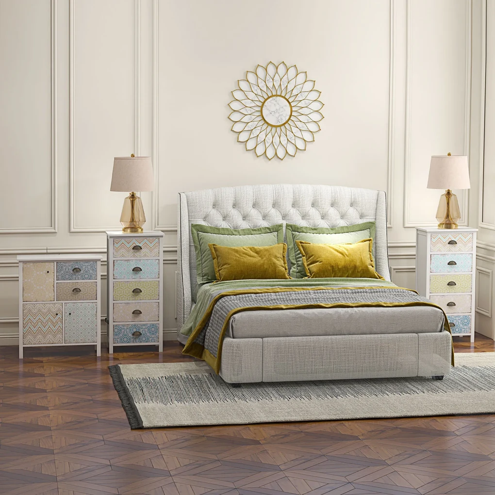 HOMCOM Comodă cu sertare comodă, design modern, 5 sertare, 46 cm x 34 ...