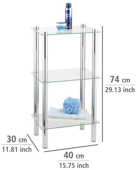 WENKO 15851100 - Raft YAGO 40x74 cm argintiu/transparent