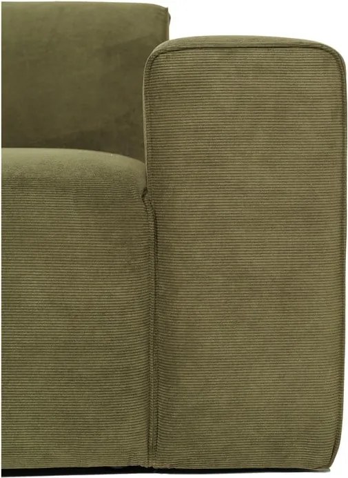 Modul pentru canapea verde din catifea reiată (partea dreaptă) Sting - Scandic