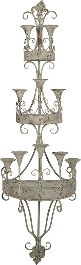 Sfesnic 10 lumanari, verde, din metal, aspect vintage, 44x21x144 cm
