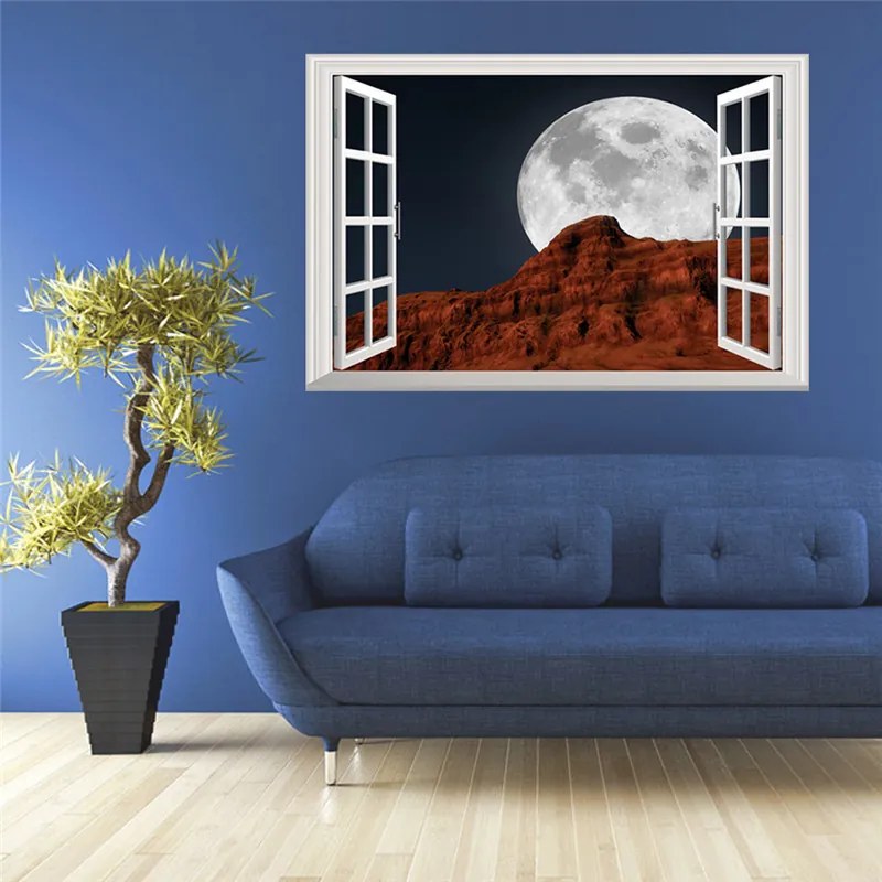 Sticker perete 3D Window Moon