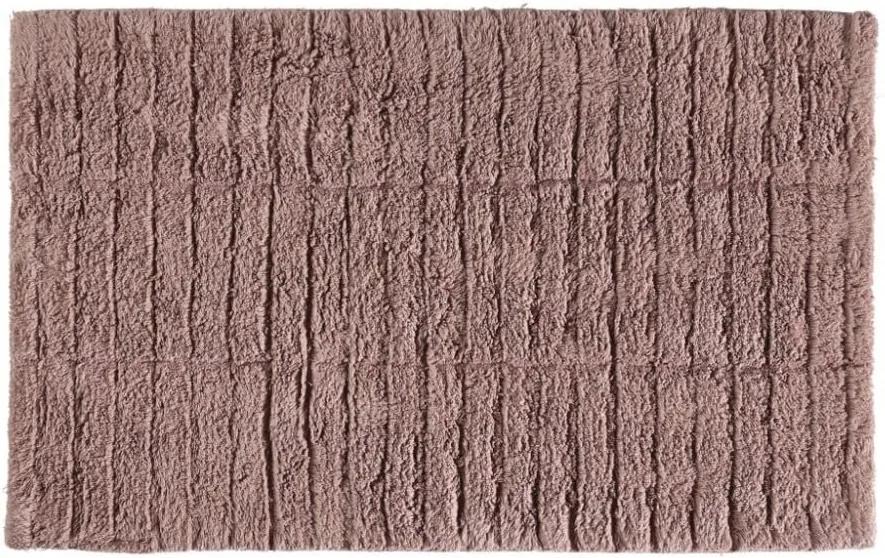 Covor baie din bumbac Zone Tiles, 50 x 80 cm, roz închis