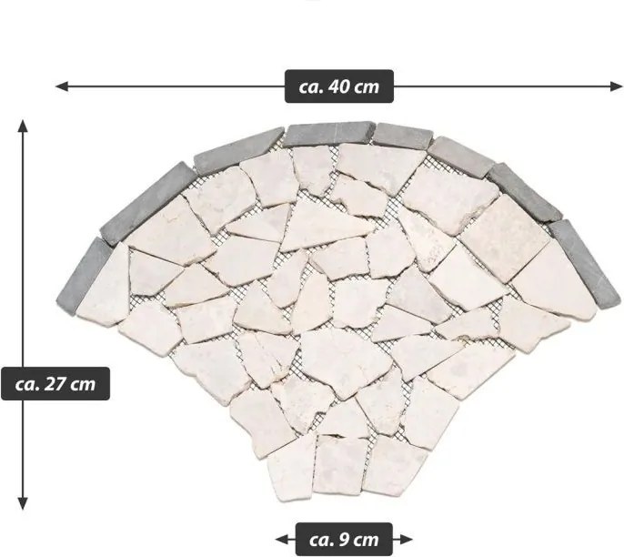 Mozaic din piatră naturală, evantai, bej, 0,98 m²