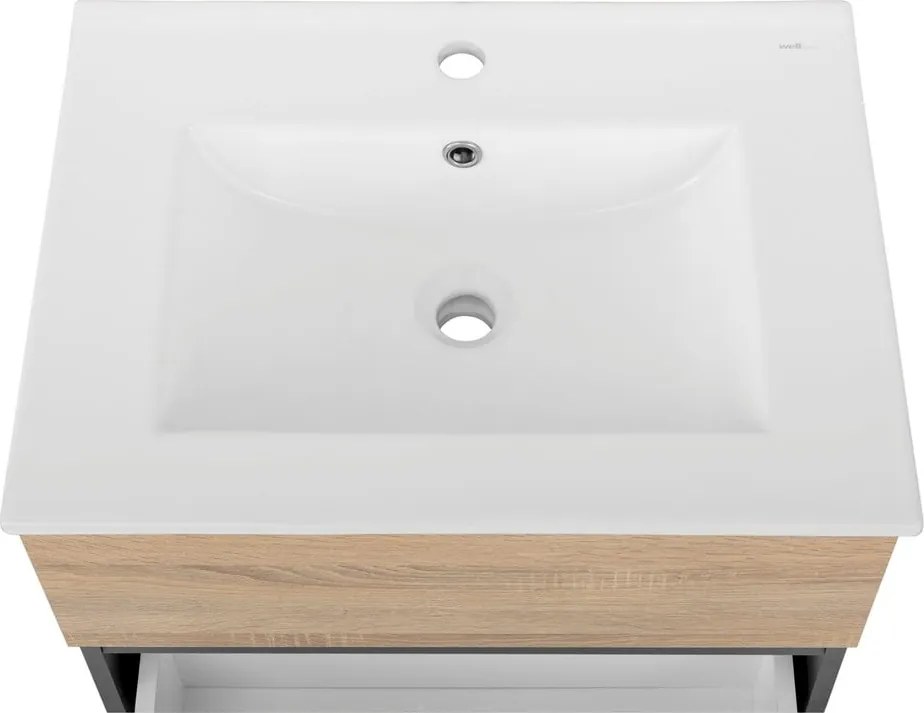 Dulap fără chiuvetă în culoare naturală suspendat cu aspect de lemn de stejar 60x52 cm Wisla – Støraa