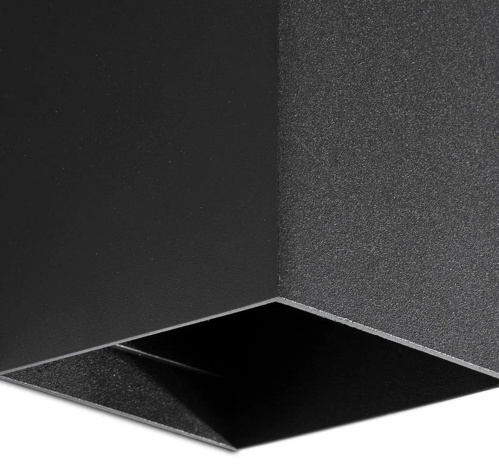 Aplica perete aluminiu negru, 2xGU10, LUNE square