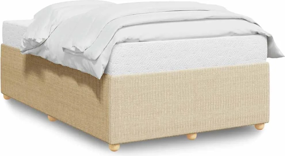 vidaXL Cadru de pat fără saltea, crem, 120x200 cm, textil