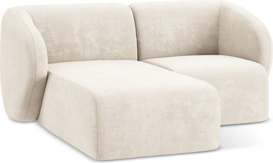 Colțar bej cu tapițerie din chenille (cu colț pe partea stângă/cu șezlong) Lani – Makamii