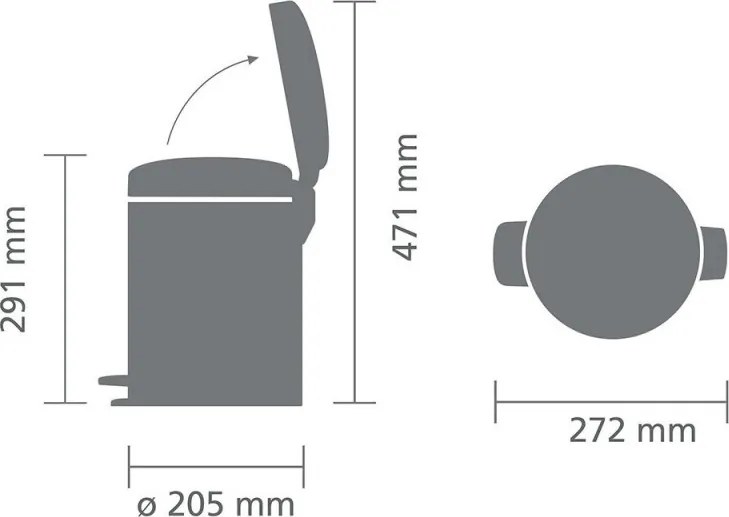 Cos de gunoi cu pedala Brabantia NewIcon 1010439, 5 l, Inchidere usoara, Baza antiderapanta, Roz