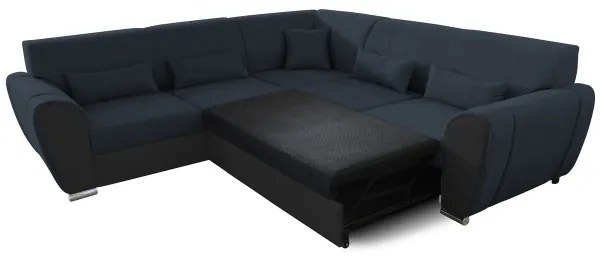 Colțar extensibil VISEU, cu spațiu de depozitare, în L, orientare stânga, antracit/negru