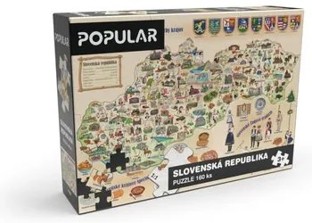 Puzzle Harta Slovaciei Popular , 160 piese