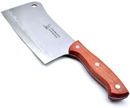 Barda/satar inox, maner lemn, 36 cm, Perfect Home