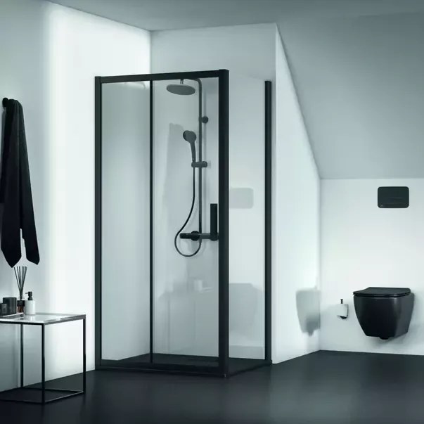 Cadita de dus dreptunghiulara Ideal Standard Ultra Flat New negru mat 100x80 cm