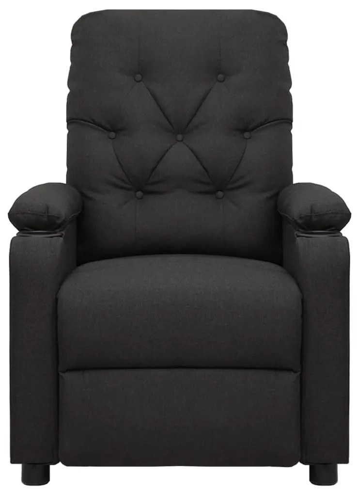 339114 vidaXL Fotoliu de masaj rabatabil, negru, material textil