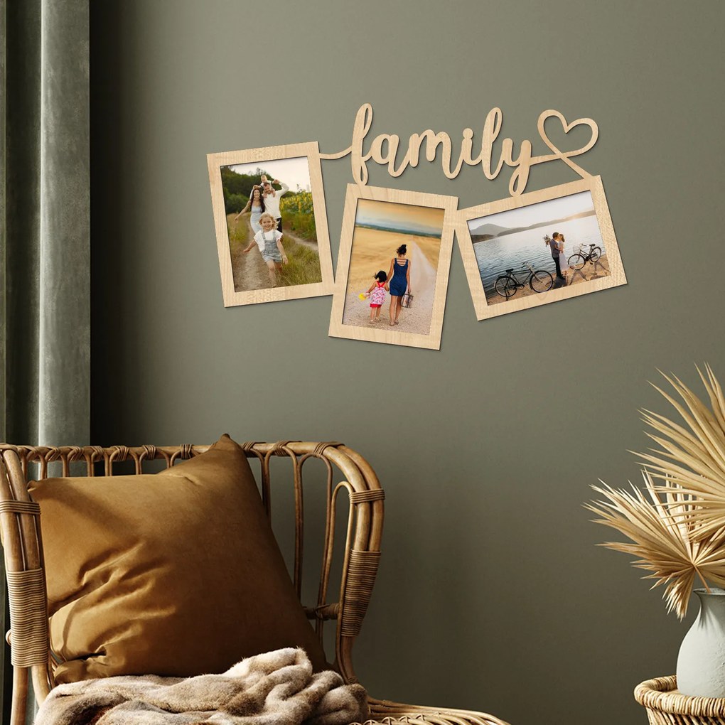 DUBLEZ | Ramă foto din lemn pentru perete - Family