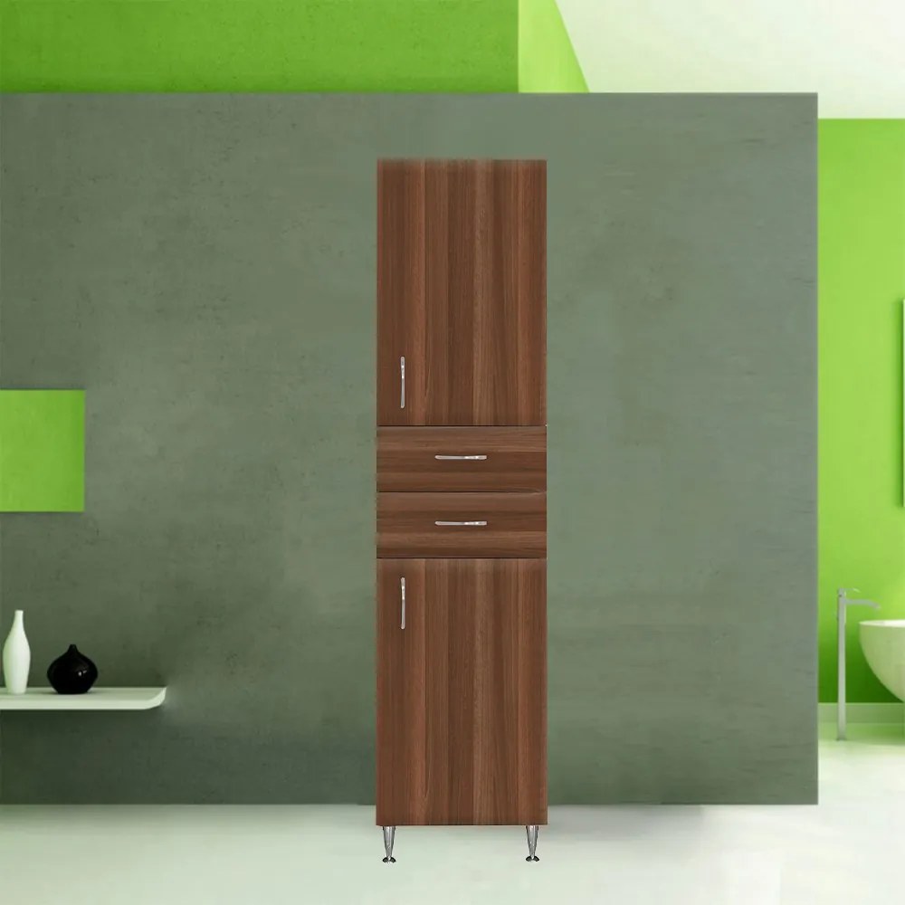 Dulap înalt Bianca Plus 45 cu 2 uși, 2 sertare, culoare Aida nuc, dreapta