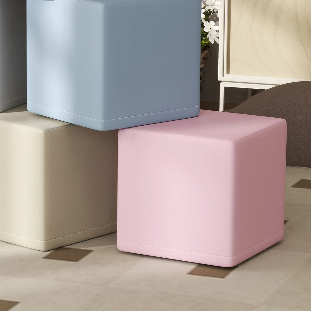 HOMCOM Set 12 Cuburi de Jucărie Moi pentru Copii 12-36 Luni, 20x20x20 cm, Multicolor Deschis | Aosom Romania