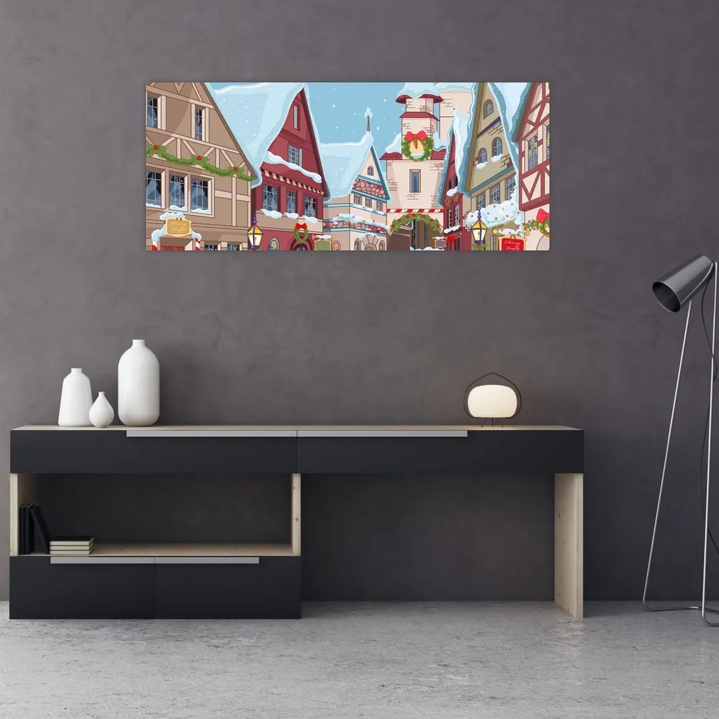 Tablou - Stradă de iarnă (120x50 cm)