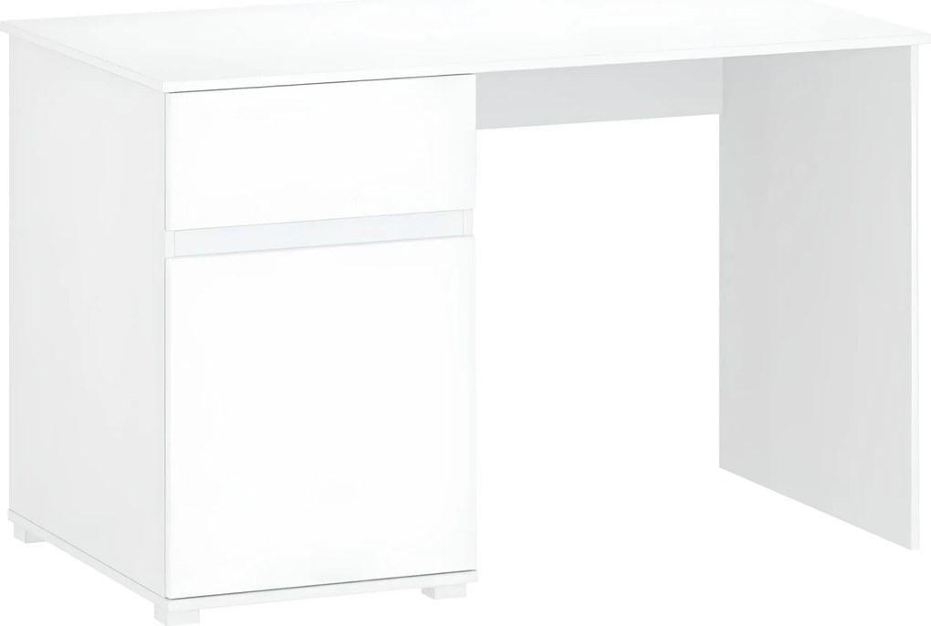 Birou PC 1D1S / 120, alb lucios, LINDY