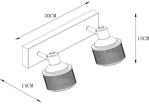 Spot Lucide 77980/02/30 RAFA 2xE14/40W/230V negru/bronz
