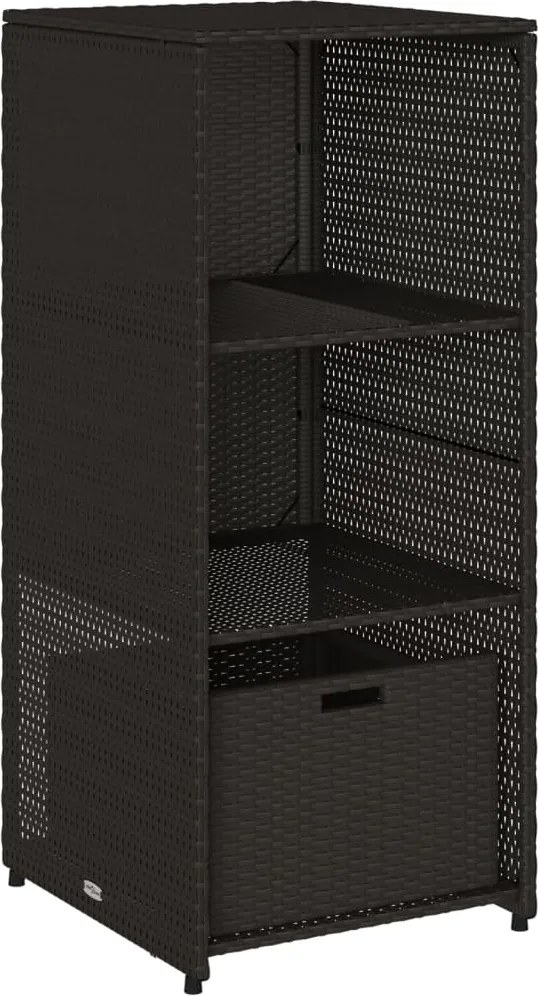 vidaXL Dulap depozitare de grădină, negru, 50x55x115 cm, poliratan