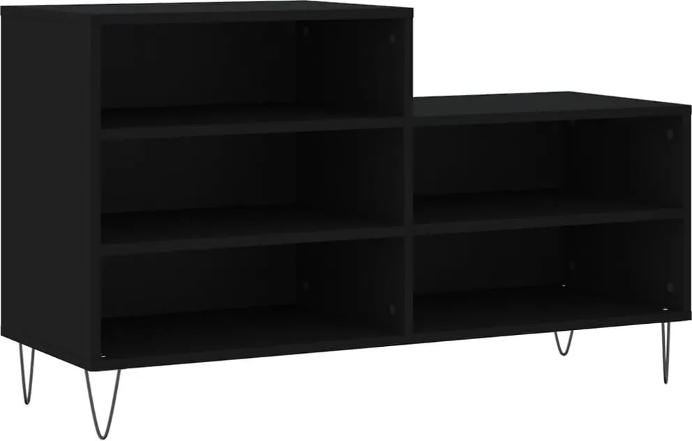 vidaXL Pantofar, negru, 102x36x60 cm, lemn compozit