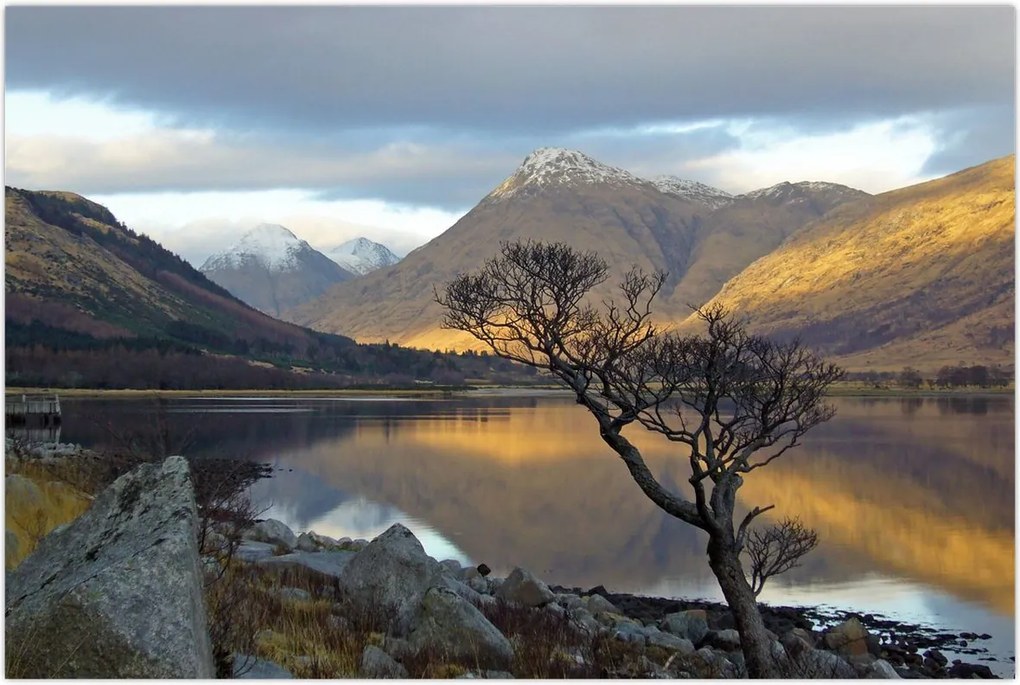 Tablou - Munții de lângă lac (90x60 cm)