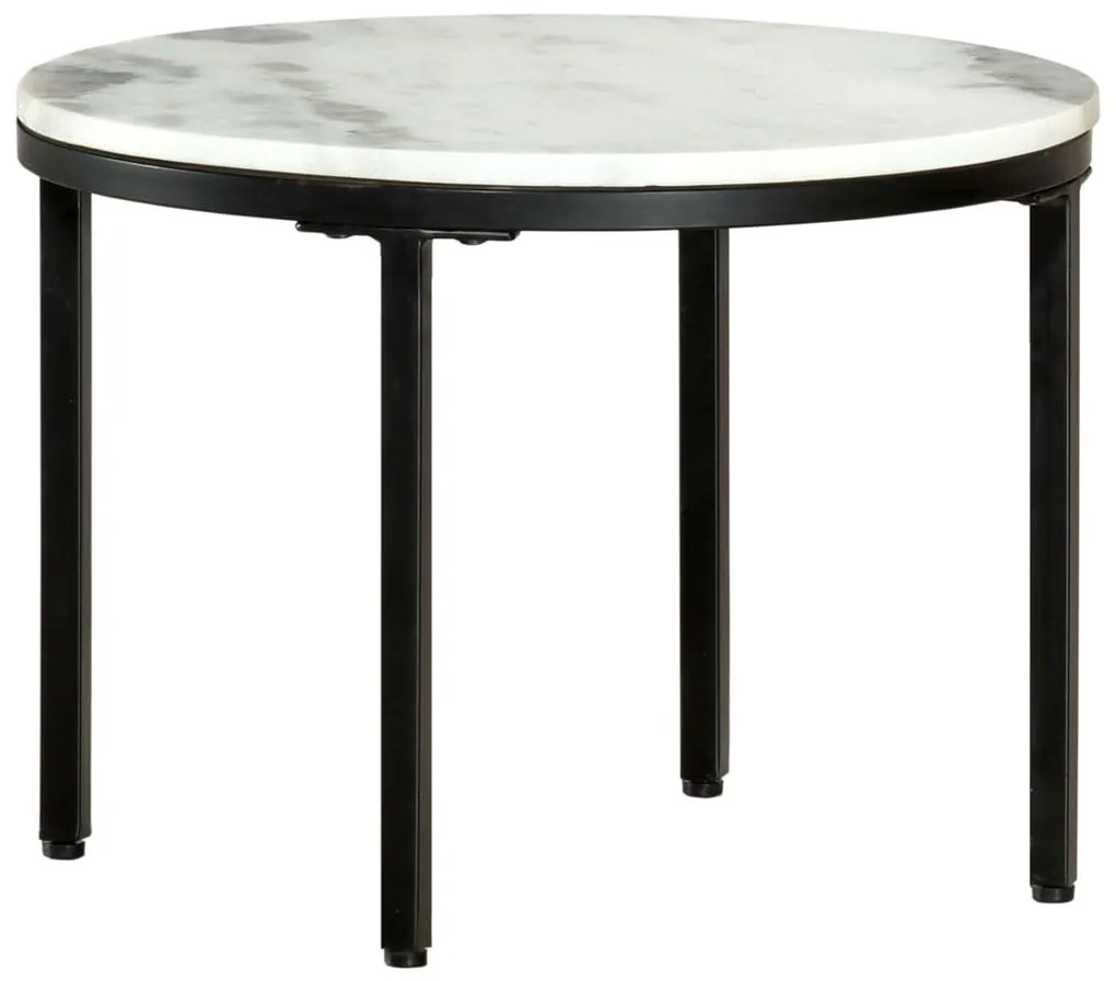 vidaXL Măsuță de cafea, alb și negru, Ø50 cm, marmură naturală