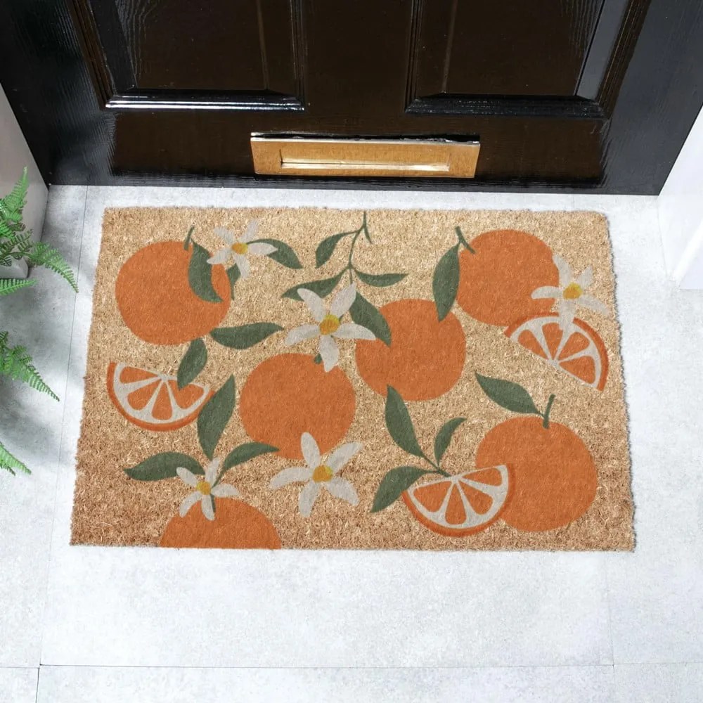 Covoraș de intrare din fibre de nucă de cocos 40x60 cm Orange – Artsy Doormats