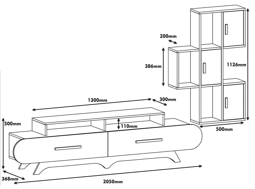 Mobilier living Florian S (nuc + galben). Promo -12%. 1071868