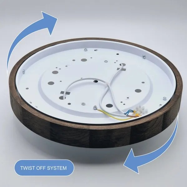 Plafonieră LED Brilagi CARVALHO SLIM 2xE27/60W/230V stejar nuc d. 37 cm