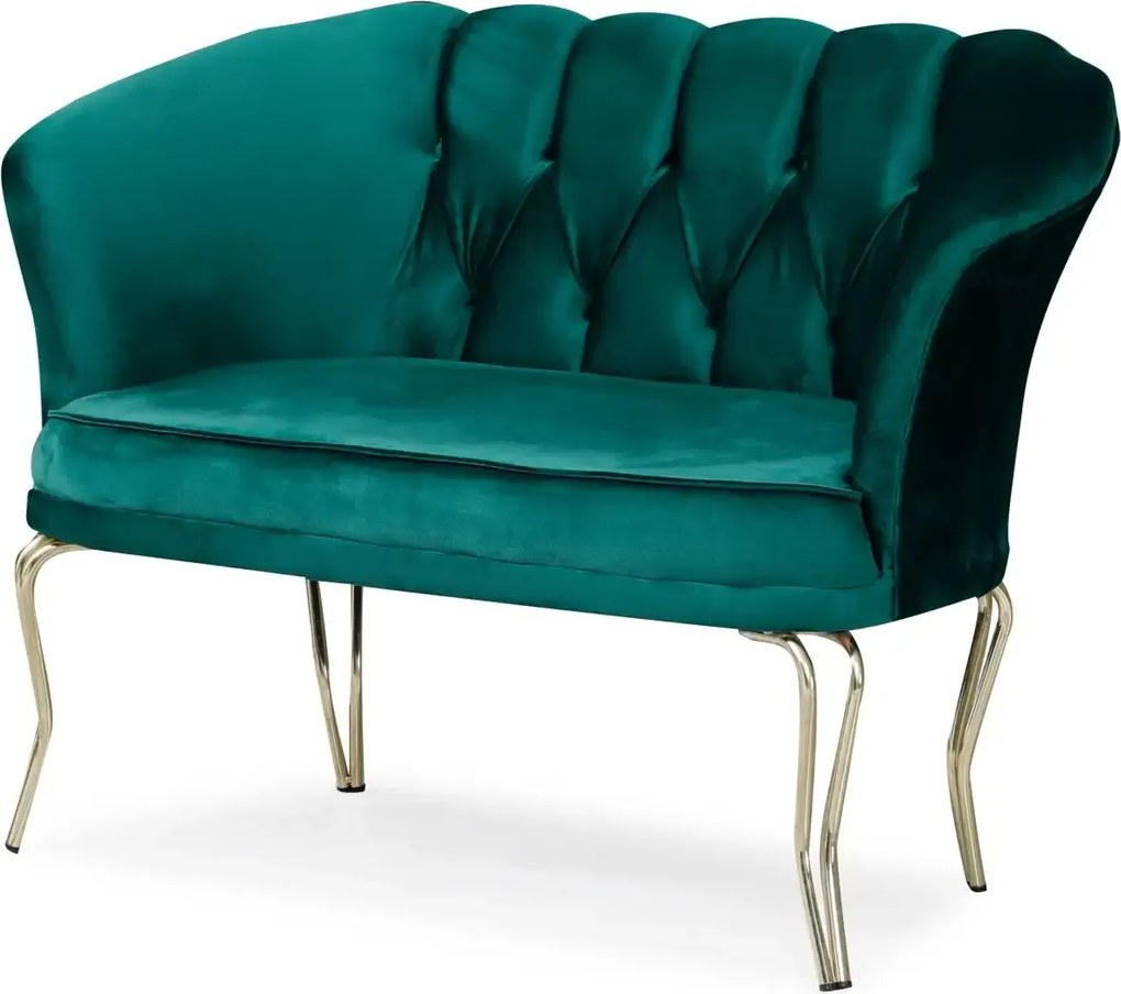 Set canapea Viena Homs textil verde-auriu,30703