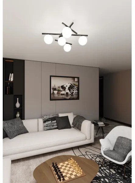 Plafonieră SMART 5xE14/10W/230V negru/alb