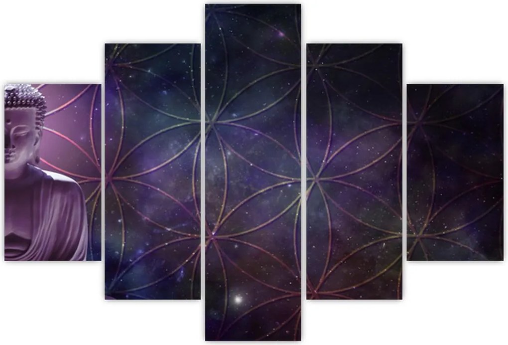 Tablou - Buddha cu florile vieții (150x105 cm)