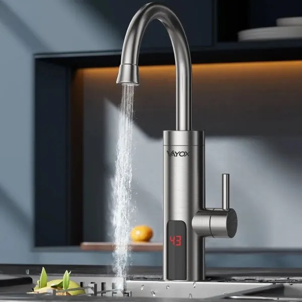 Instant de apă caldă cu afișaj LED 3000W/230V IPX4 crom mat