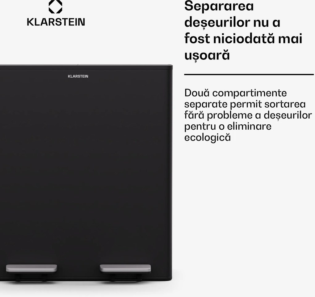 Klarstein EcoVista, coș de gunoi cu compostor, 40 l + 3 l/bucată + compostor, Soft-Close