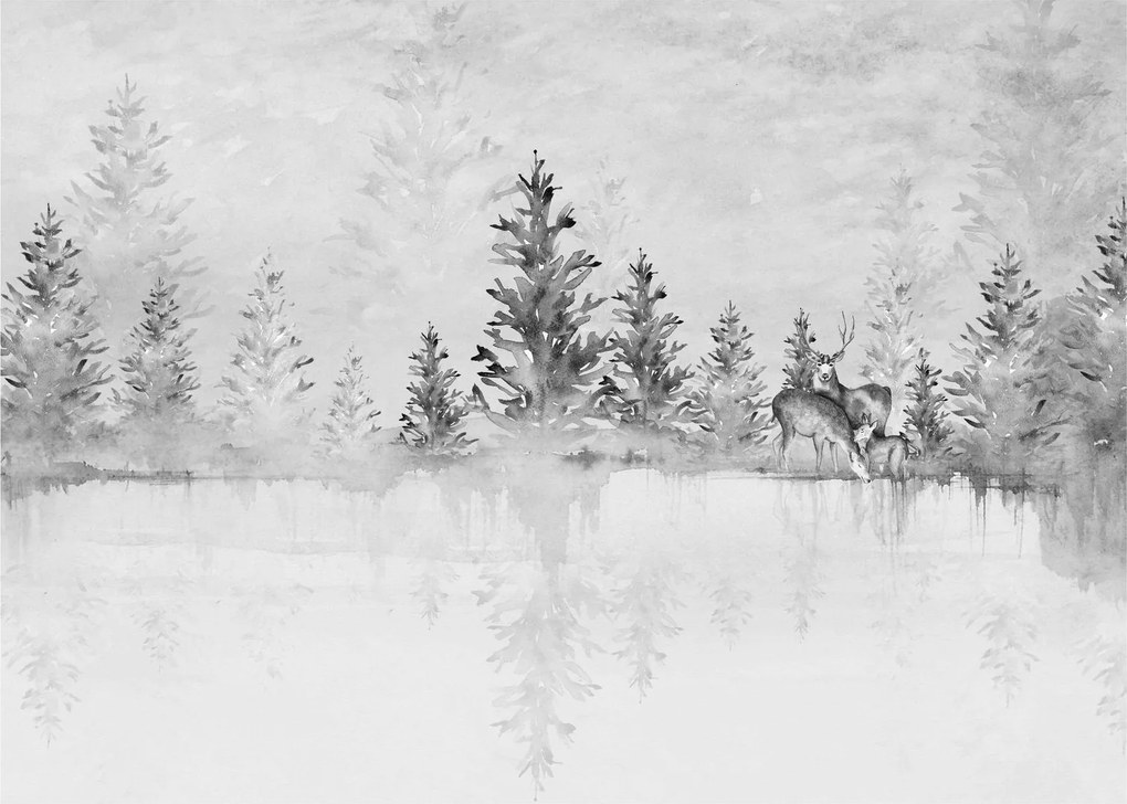 Tablou - Cerb lângă lac (70x50 cm)