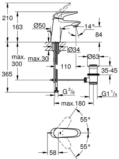 Baterie lavoar Grohe Eurostyle marimea M monocomanda crom