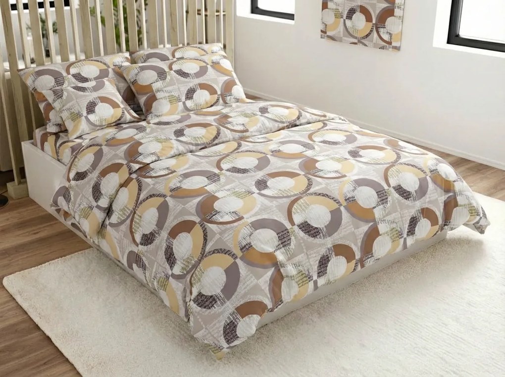 Lenjerie de pat din microfibra CIRELLO maro-gri Dimensiune lenjerie de pat: 2 buc 70 x 90 cm | 200 x 220 cm