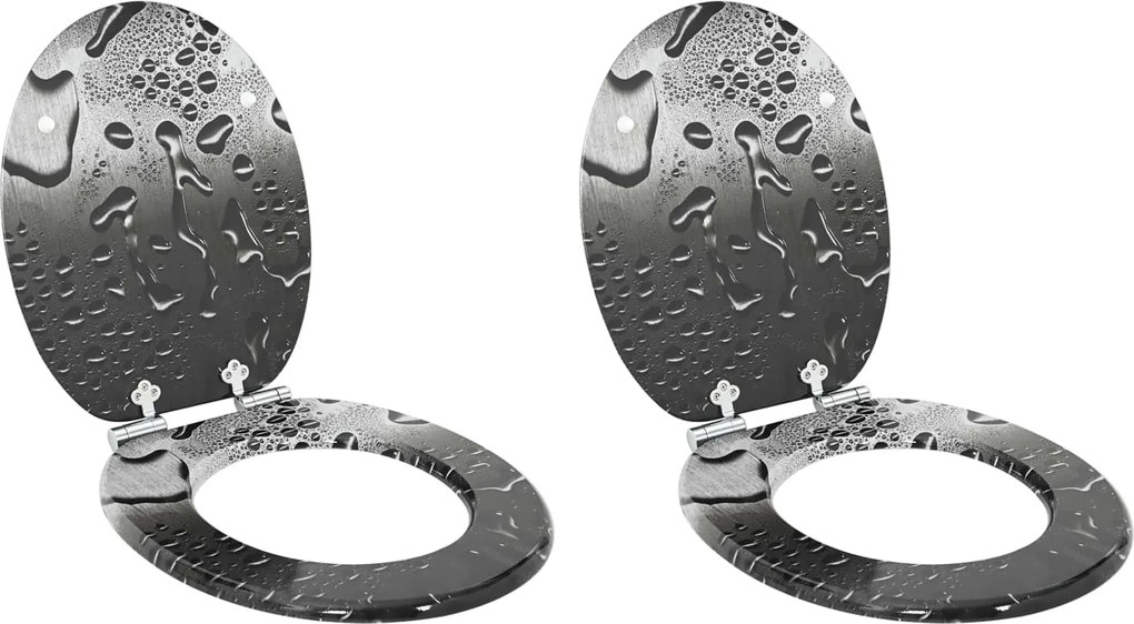 vidaXL Capac de toaletă cu închidere lentă 2 pcs Gri 44 x 38 cm