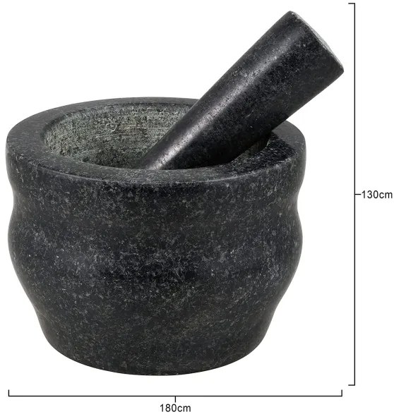 Cole&Mason - Pistil granit cu pistil, pr. 18 cm, granit negru