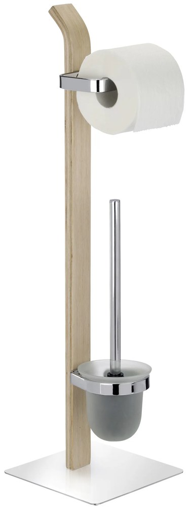 Suport pentru hârtie igienică și perie de toaletă, SAMONA BROWN - 2 în 1, WENKO, maro închis