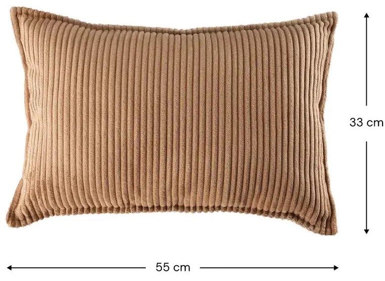 Pernă decorativă pentru copii maro cu tapițerie din catifea reiată Bolster – Wigiwama