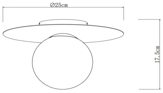Plafonieră Lucide 79187/01/30 TRICIA 1xE27/15W/230V d. 25 cm negru