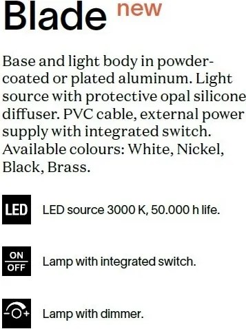 Lampadar LED minimalist BLADE PT NICKEL H-251,2cm